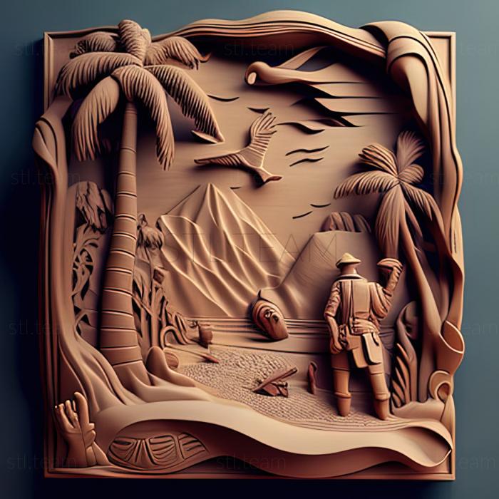 3D модель Тайна необитаемого острова Тайна сокровищ Де (STL)